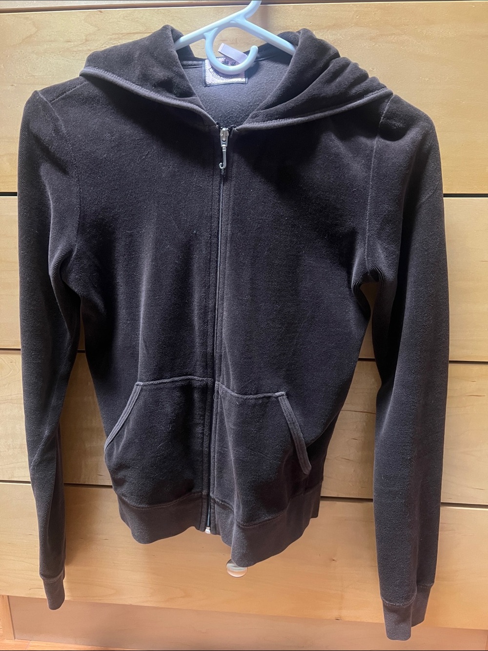 Juicy Couture Brown Hooded Velour Zip-Up Jacket